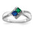 Sterling Silver Rhodium-plated Synthetic 2 Stone Mother's Ring XMR67/2SS-6