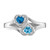 Sterling Silver Rhodium-plated Synthetic 2 Stone Mother's Ring XMR64/2SS-10