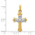 14k Two-tone Claddagh Cross Pendant XR717