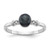 14k White Gold 5mm Black FW Cultured Pearl AA Diamond ring Y1860BP/AA