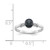 14k White Gold 5mm Black FW Cultured Pearl AA Diamond ring Y1860BP/AA
