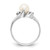 14k White Gold 6mm FW Cultured Pearl AAA Diamond ring Y1933PL/AAA