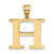 10K Polished Etched Letter H Initial Pendant 10YC1437H