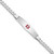 Sterling Silver Rhodium-plated Medical ID Curb Link Bracelet XSM45-7
