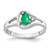 14k White Gold 6x4mm Pear Emerald A Diamond ring Y2071E/A