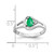 14k White Gold 6x4mm Pear Emerald A Diamond ring Y2071E/A