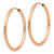 14k Rose Gold Polished Round Endless 2mm Hoop Earrings XY1250