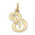 14KY Script Letter E Initial Charm YC248E