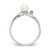 14k White Gold 5mm FW Cultured Pearl & AA Diamond Ring Y1947PL/AA