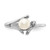 14k White Gold 5mm FW Cultured Pearl & AA Diamond Ring Y1947PL/AA