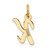 14k Small Script Letter K Initial Charm YC658K