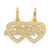 14k Double Heart BEST FRIENDS Break-apart Charm YC481