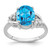14k White Gold 10x8mm Oval Blue Topaz AAA Diamond ring Y4605BT/AAA