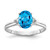 14k White Gold 8x6mm Oval Blue Topaz AA Diamond ring Y4600BT/AA