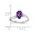 14k White Gold 7x5mm Pear Amethyst Checker VS Diamond ring Y4626AC/VS