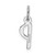 14K White Gold Small Slanted Block Letter P Initial Charm YC645P