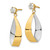 14k Oval Dangle Jacket w/Rhodium and CZ Earrings YE1093