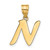14k Polished Script Letter N Initial Pendant YC1438N