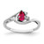 14k White Gold 5x3mm Pear Ruby AA Diamond ring Y4628R/AA
