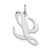 14k White Gold Large Fancy Script Letter L Initial Charm YC655L