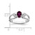 14k White Gold 6x4mm Oval Rhodolite Garnet VS Diamond ring Y2082RG/VS