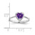 14k White Gold 6mm Heart Amethyst ring Y4563AM