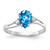 14k White Gold 7x5mm Pear Blue Topaz Checker A Diamond ring Y4626BC/A