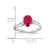14k White Gold 7x5mm Pear Ruby AA Diamond ring Y4626R/AA