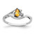 14k White Gold 5x3mm Pear Citrine VS Diamond ring Y4628CI/VS