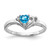 14k White Gold 4mm Heart Blue Topaz A Diamond ring Y4587BT/A