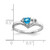 14k White Gold 4mm Heart Blue Topaz A Diamond ring Y4587BT/A