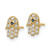 14k CZ & Blue Glass Stone Hamsa Post Earrings YE2133