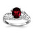 14k White Gold 8x6mm Oval Garnet A Diamond ring Y4684GA/A