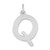 14kw Polished Bubble Letter Q Initial Pendant YC1441WQ