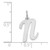 14k White Gold Medium Script Letter N Initial Charm YC661N