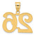 14k Polished Number 26 Pendant APN26
