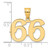 14k Polished Number 66 Pendant APN66