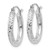 10k White Gold Diamond-cut 3mm Round Hoop Earrings 10TC254