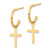 14K Polished Cross Dangle Earrings YE2118