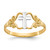 10k & Rhodium Polished Cross Ring 10C1279