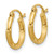 10k Satin and Diamond-cut 2mm Round Tube Hoop Earrings 10TC212