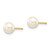 10k 5-6mm White Round Freshwater Cultured Pearl Stud Post Earrings 10X50PW