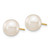 10k 8-9mm White Round Freshwater Cultured Pearl Stud Post Earrings 10X80PW
