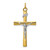 Sterling Silver Rhodium-plated & 18k Gold-plated Crucifix Pendant QC5427
