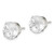 Sterling Silver 9mm Round Snap Set Cross-cut CZ Stud Earrings QE7478