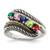 Sterling Silver Antiqued w/14k 5-stone Mother's Ring Mounting QMR13/5-8