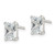 Sterling Silver Polished Emerald-cut 7x5mm Basket Set CZ Stud Earrings QE7557