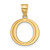 10K Polished Etched Letter O Initial Pendant 10YC1437O