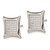 Sterling Silver Rhodium-plated Polished Pav CZ Square Post Earrings QE9120
