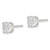 Sterling Silver 6mm Round Basket Set Laser-cut CZ Stud Earrings QE7494